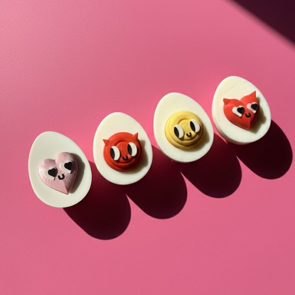 Deviled Egg Clicker Fidget Purse Charm Retro Kitsch ADHD Neurodivergent Clicky